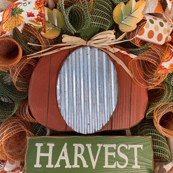 *SOLD*Deco mesh Fall wreath, Thanksgiving decor - Picture 6 of 10
